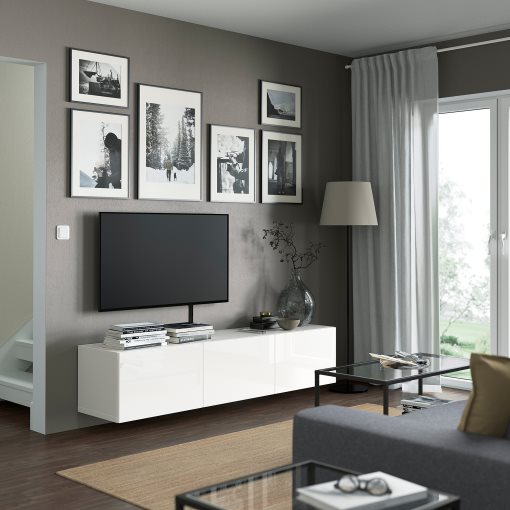 BESTÅ, TV bench with doors, 180x42x38 cm, 193.307.03
