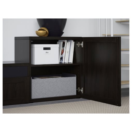 BESTÅ, TV storage combination/glass doors/drawers soft closing, 300x42x211 cm, 194.069.29
