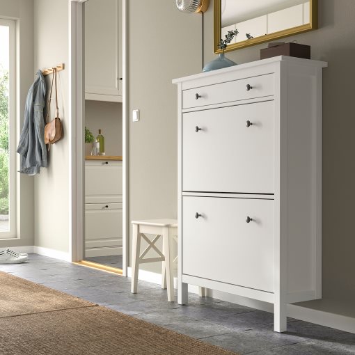 HEMNES, shoe cabinet with 2 compartments, 201.695.59