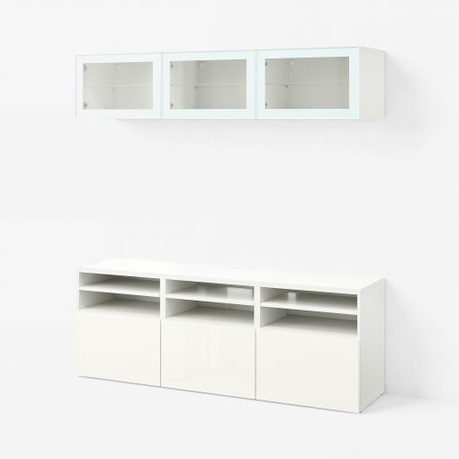 BESTÅ, TV storage combination/glass doors/drawers push open, 180x42x192 cm, 294.887.88