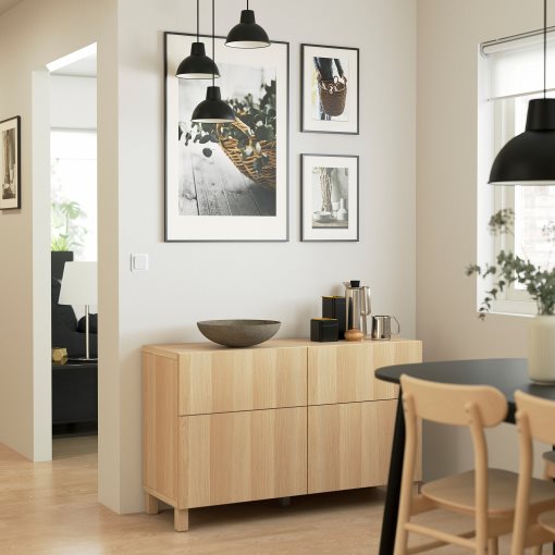 BESTÅ, storage combination with doors/drawers soft-closing, 120x42x74 cm, 391.953.08