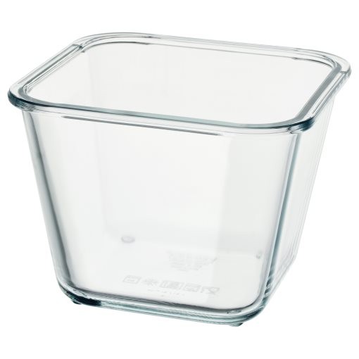 IKEA 365+, δοχείο αποθήκευσης τροφίμων τετράγωνο/γυαλί, 1.2 l, 403.592.09