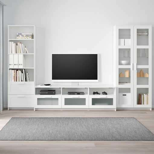 BRIMNES, σύνθεση αποθήκευσης TV/γυάλινες πόρτες, 592.782.32