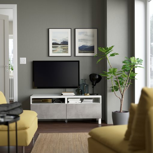 BESTÅ, TV bench with drawers push open, 120x42x48 cm, 594.199.39