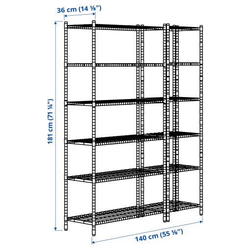 OMAR, 2 shelf sections, 598.290.88