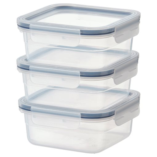 IKEA 365+, δοχείο αποθήκευσης τροφίμων, 3 τεμ. 750 ml, 604.521.74