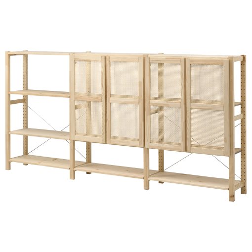 IVAR, shelving unit with doors, 259x30x124 cm, 794.034.71