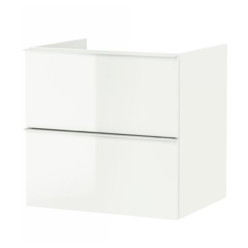 GODMORGON, wash-stand with 2 drawers/high-gloss, 60x47x58 cm, 801.955.36