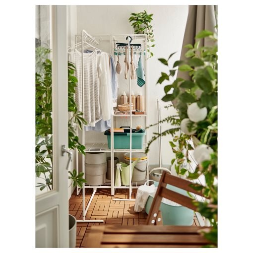 JOSTEIN, shelving unit with drying rack/in/outdoor/wire, 82x53/117x180 cm, 994.372.67