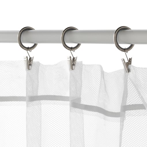 SYRLIG, curtain ring with clip and hook 10 pack, 25 mm, 103.057.98