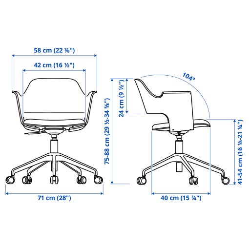 FJÄLLBERGET, conference chair with castors, 204.852.42