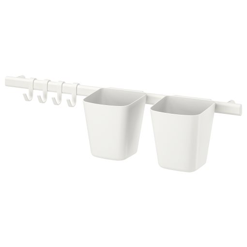 SUNNERSTA, rail with 4 hooks and 2 containers, 404.545.60