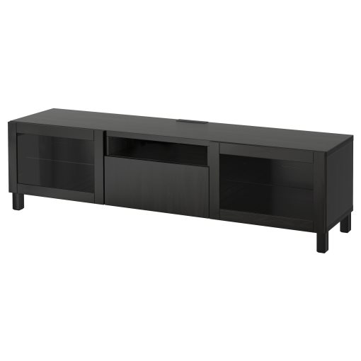 BESTÅ, TV bench with doors/drawer soft closing, 180x42x48 cm, 893.291.88