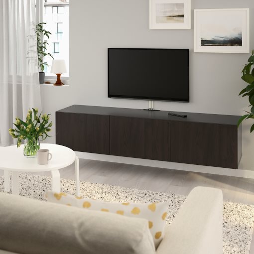 BESTÅ, TV bench with doors, 180x42x38 cm, 793.306.63
