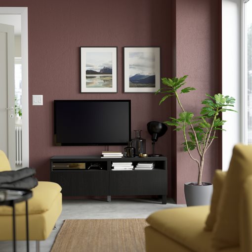 BESTÅ, TV bench with drawers soft closing, 120x42x48 cm, 891.882.92