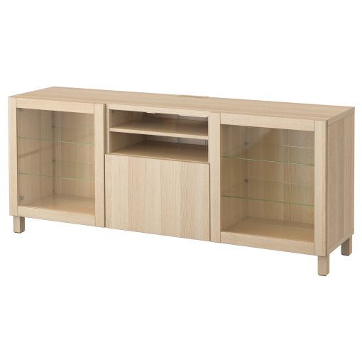 BESTÅ, TV bench with doors/drawer soft closing, 180x42x74 cm, 891.941.08