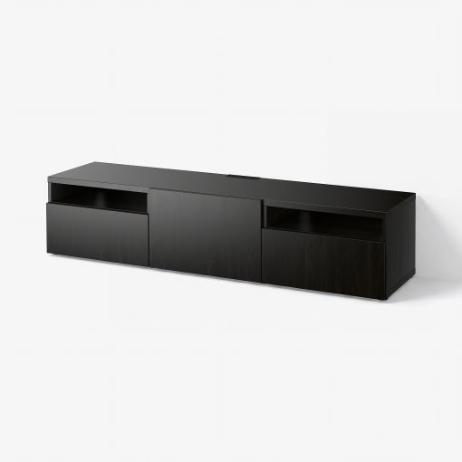 BESTÅ, TV bench with door/drawers soft closing, 180x42x39 cm, 193.284.13