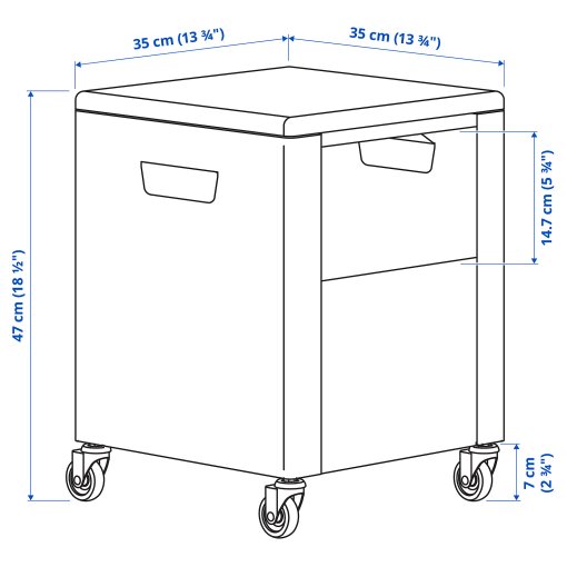 TROTTEN, storage unit on castors, 35x47 cm, 004.747.63