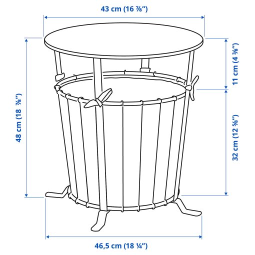 ÄNGESBYN, τραπέζι με αποθηκευτικό χώρο, 43 cm, 004.978.06