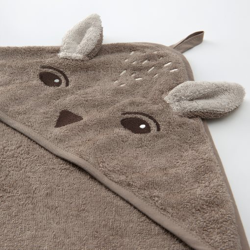 TROLLDOM, baby towel with hood/deer, 80x80 cm, 005.143.92