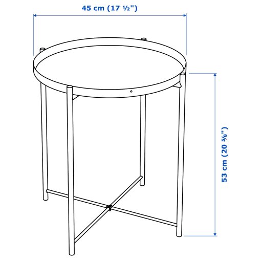 GLADOM, τραπέζι-δίσκος, 45x53 cm, 005.336.49