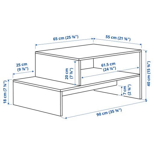 HOLMERUD, τραπέζι μέσης, 90x55 cm, 005.414.18