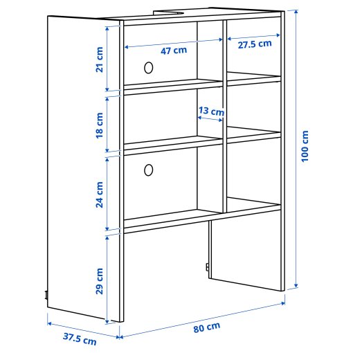 METOD, wall cabinet frame for built in extractor hood, 80x37x100 cm, 005.476.46