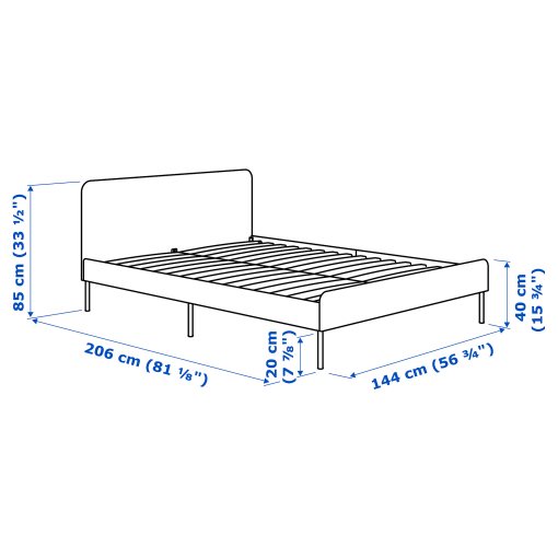 SLATTUM, κρεβάτι με επένδυση, 140x200 cm, 005.712.45