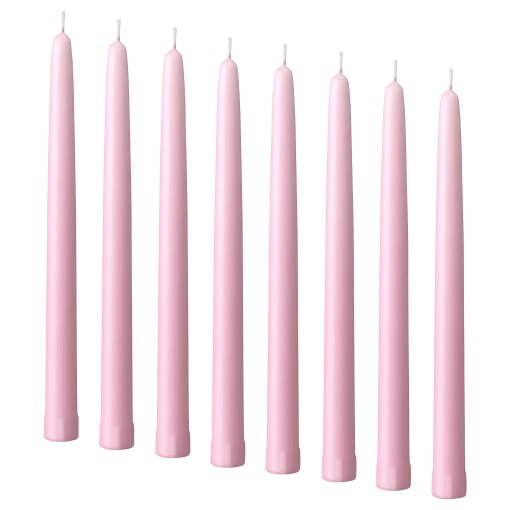 KLOKHET, unscented candle/8 pack, 25 cm, 005.827.29