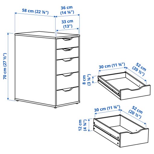 ALEX, drawer unit, 36x70 cm, 005.904.75