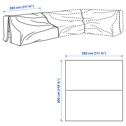 TOSTERÖ, connectable cover for outdoor furniture, 283x300 cm, 006.004.79