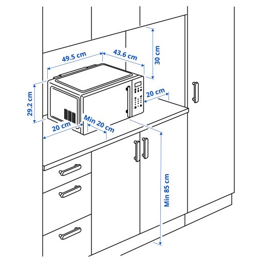 φούρνος μικροκυμάτων λειτουργία air fry/IKEA 500/, 006.035.19