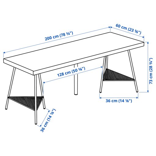 LAGKAPTEN/TILLSLAG, desk, 200x60 cm, 094.175.65