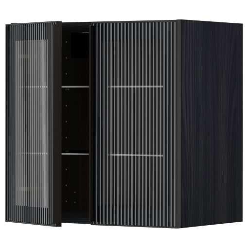 METOD, wall cabinet with shelves/2 glass doors, 60x60 cm, 094.907.30