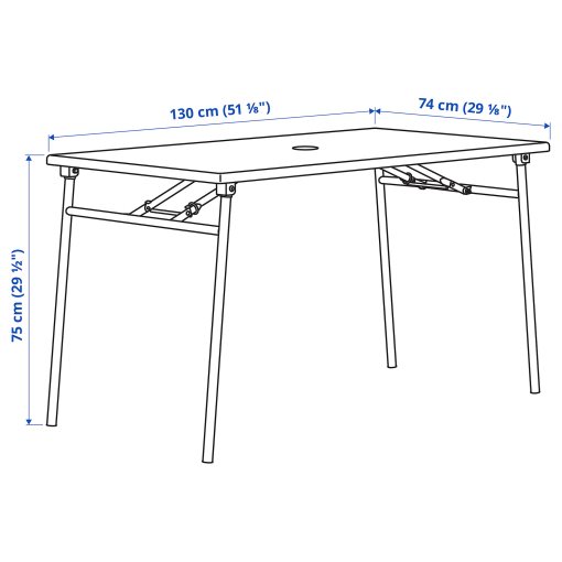TORPARÖ, τραπέζι/4 καρέκλες με μπράτσα/εξωτερικού χώρου, 130 cm, 094.948.65