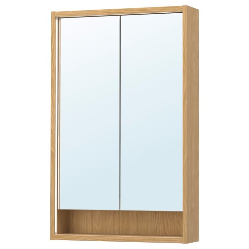 FAXALVEN, ντουλάπι με καθρέφτη με ενσωματωμένο φωτισμό, 60x15x95 cm, 095.167.11