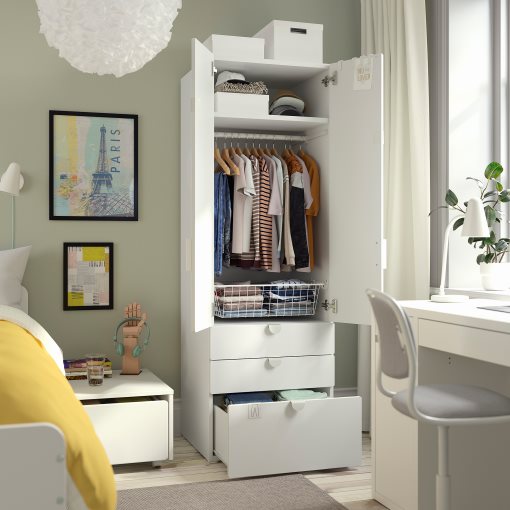 SMASTAD/PLATSA, wardrobe with 3 drawers, 60x57x181 cm, 095.441.01