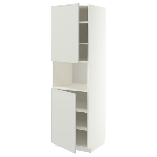METOD, high cabinet for microwave with 2 doors/shelves, 60x60x200 cm, 096.045.76