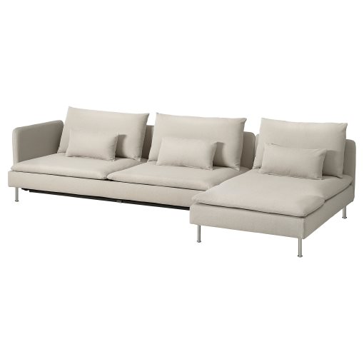 SÖDERHAMN, 4-seat sofa-bed with chaise longue and open end, 096.162.68