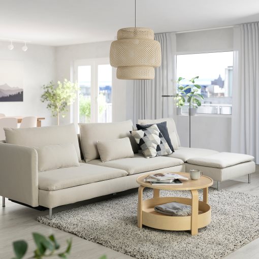 SÖDERHAMN, 4-seat sofa-bed with chaise longue and open end, 096.162.68