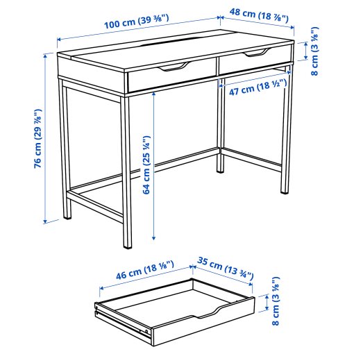 ALEX, desk, 100x48 cm, 104.735.55