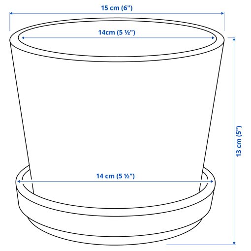 BRUNBÄR, plant pot with saucer/outdoor, 12 cm, 105.108.26