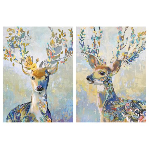 PJÄTTERYD, picture/colourful reindeer, 50x70 cm, 105.180.40