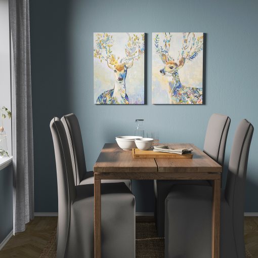 PJÄTTERYD, picture/colourful reindeer, 50x70 cm, 105.180.40