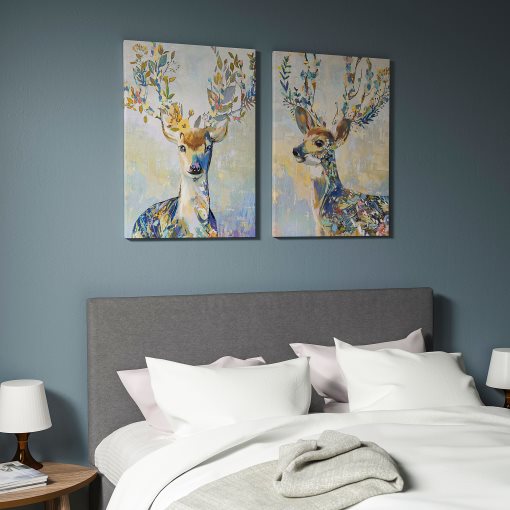 PJÄTTERYD, picture/colourful reindeer, 50x70 cm, 105.180.40