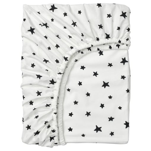 BUSENKEL, fitted sheet/star pattern, 90x200 cm, 105.231.88