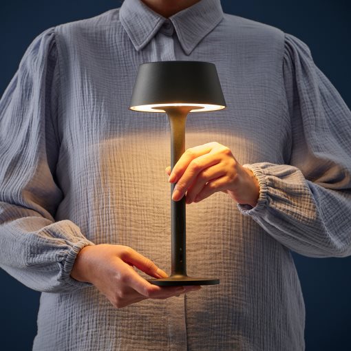 AVHÅLL, φορητό φωτιστικό με ενσωματωμένο LED/λειτουργία με μπαταρία ρυθμιζόμενης έντασης/εξωτ. χώρ. 29 cm, 105.400.22