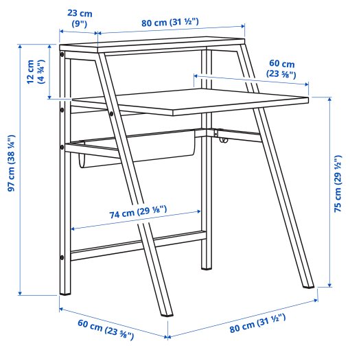 MITTPLAN, γραφείο, 80x60 cm, 105.494.28