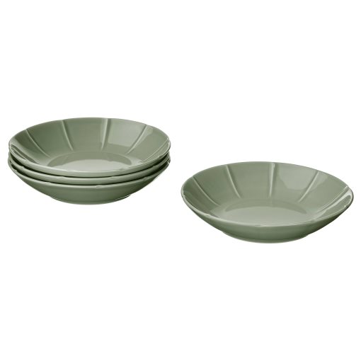 STRIMMIG, deep plate stoneware/4 piece, 23 cm, 105.676.67