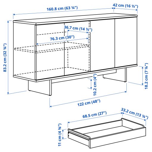 STOCKHOLM 2025, sideboard, 161x42x83 cm, 105.866.04